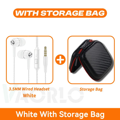 🎧 3.5mm Wired In-Ear Earphones – HiFi Ήχος, Βαθύ Μπάσο & Μικρόφωνο