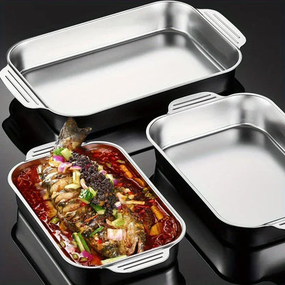 🍗 Βαθύ Αντικολλητικό Ταψί Ψησίματος Ανοξείδωτου Χάλυβα – Ιδανικό για Κρέας, Λαζάνια, Ψάρι & Γλυκά | Heavy Duty Roasting Pan