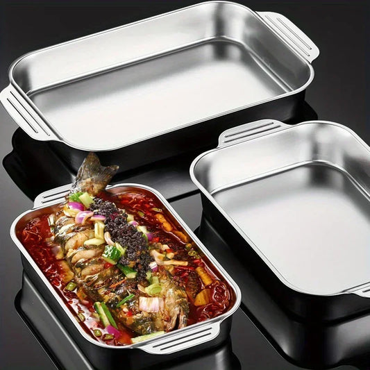🍗 Βαθύ Αντικολλητικό Ταψί Ψησίματος Ανοξείδωτου Χάλυβα – Ιδανικό για Κρέας, Λαζάνια, Ψάρι & Γλυκά | Heavy Duty Roasting Pan