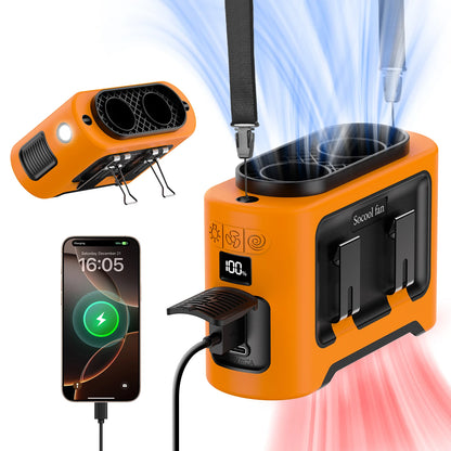 🌀 Socool 14500mAh Φορητός Ανεμιστήρας Μέσης – Διπλό Turbo, LED, Power Bank & 5 σε 1 Λειτουργίες Το απόλυτο gadget για να μείνεις δροσερός σε κάθε περίσταση! 🌞💨