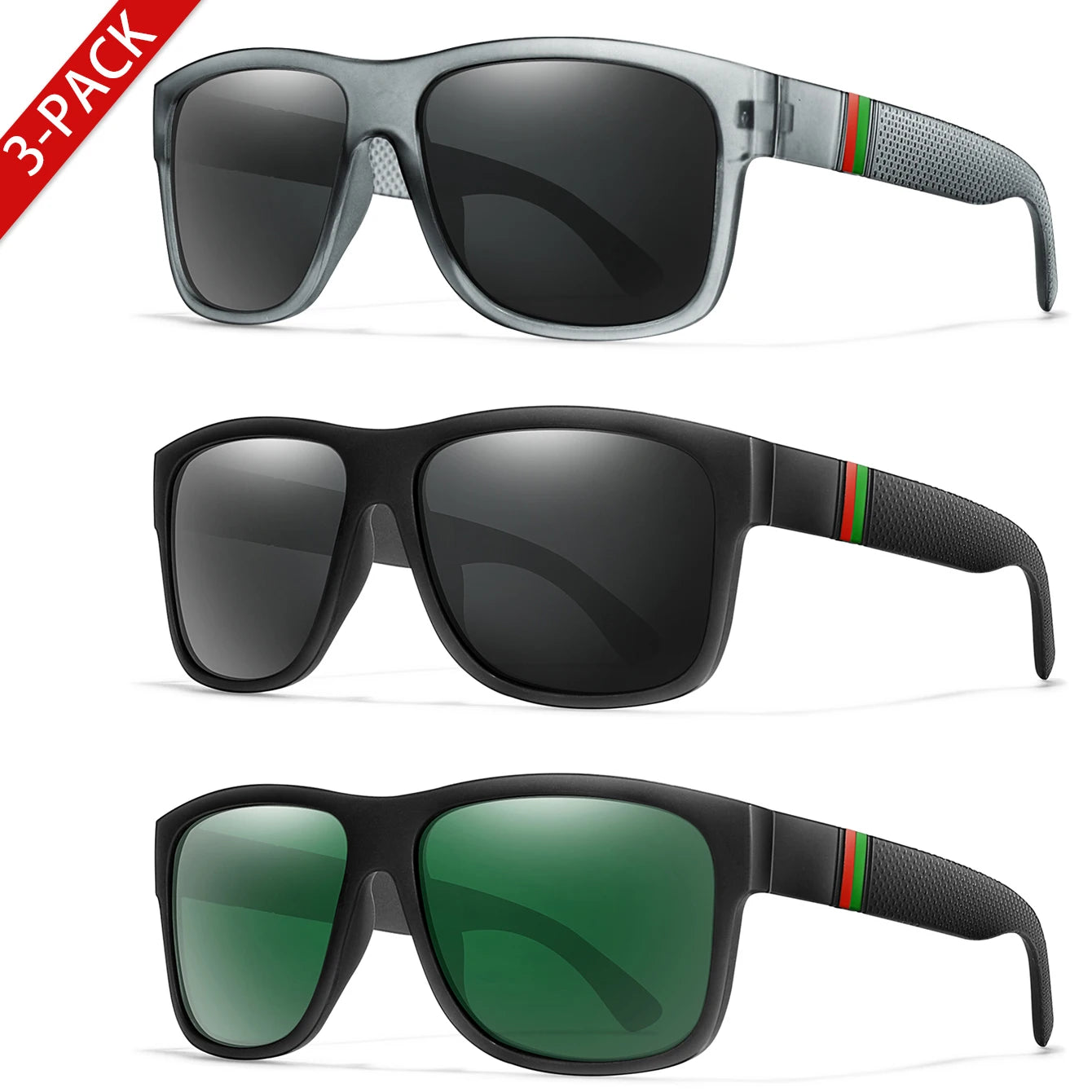 🕶️☀️ Κλασικά Ανδρικά Polarized Γυαλιά Ηλίου – Τετράγωνος Σκελετός, UV400 Προστασία & Vintage Στυλ 🚴‍♂️🎣