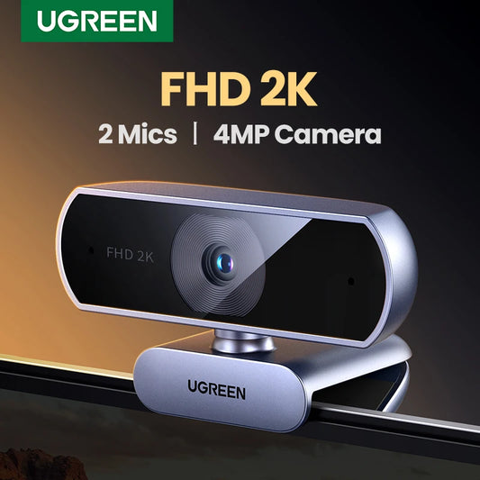 🎥💻 USB 2K HD Mini Webcam – Με Διπλό Μικρόφωνο & 360° Περιστροφή 🔊✨