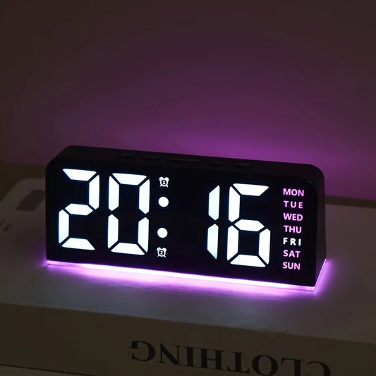 ⏰ Digital LED Alarm Clock – Ψηφιακό Ρολόι Ξυπνητήρι με Ημερομηνία, Διπλό Συναγερμό, Φωτεινότητα & Night Light | Minimal Design για Κρεβατοκάμαρα & Γραφείο