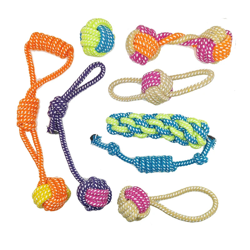 Mini Dog Rope Toy 🐶🪢 | Cotton Ball for Chewing 🦷 | Interactive & Tooth-Friendly ✅ | For Small & Large Dogs 🐕🐾