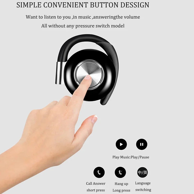 🎧 V5 TWS Bluetooth Earphones – Ασύρματα Αθλητικά Earbuds με Ear-Hook, CVC Noise Reduction & 10 Ώρες Αυτονομία | True Wireless Stereo