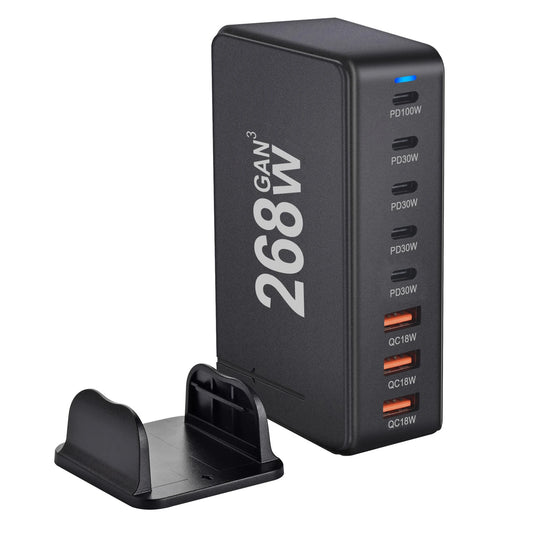 ⚡🔌 268W Desktop GaN Charger – Πολυ-φορτιστής 8 Θυρών USB-C & USB-A με PD 3.0 & QC 3.0 🚀