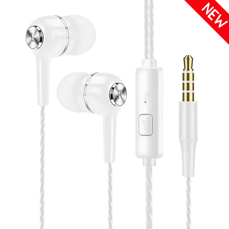 🎧 3.5mm Wired In-Ear Earphones – HiFi Ήχος, Βαθύ Μπάσο & Μικρόφωνο