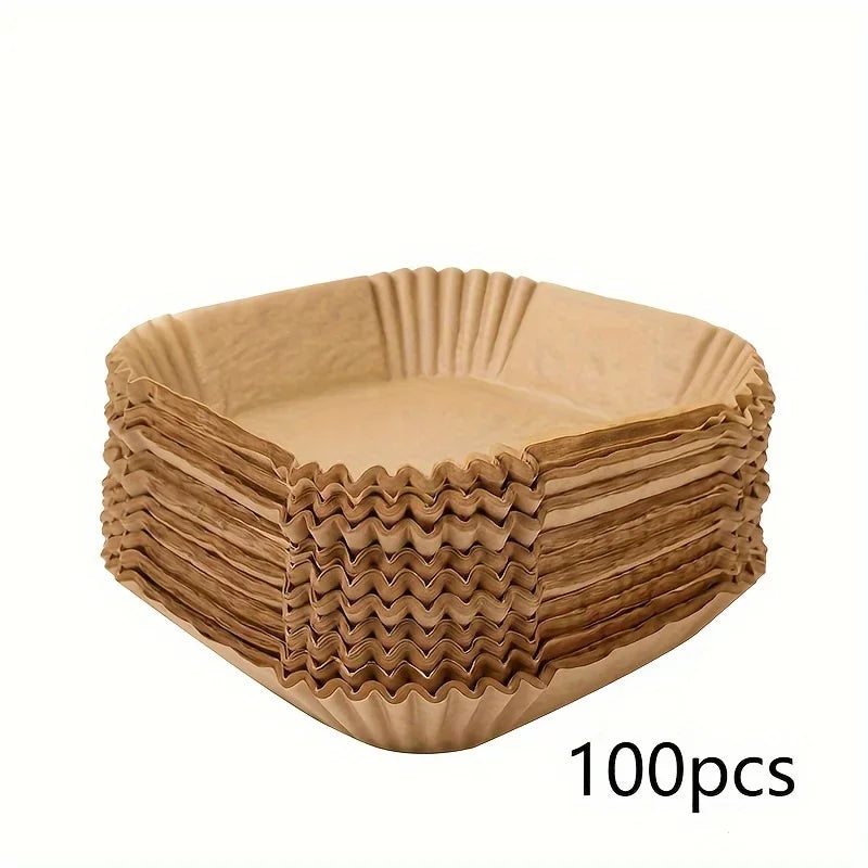 🍟🧾 Square Air Fryer Liners – Μαγείρεμα Χωρίς Λάδια & Καθάρισμα! 🧾🍟 50/100pcs | Food-Grade Oil Paper | Non-Stick & Waterproof | Heat Resistant