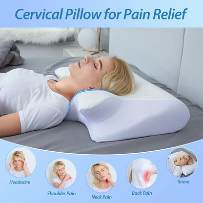 🛏️ 1pc Μαξιλάρι Memory Foam για Αυχένα – 2 σε 1 Εργονομικό Ορθοπεδικό Μαξιλάρι