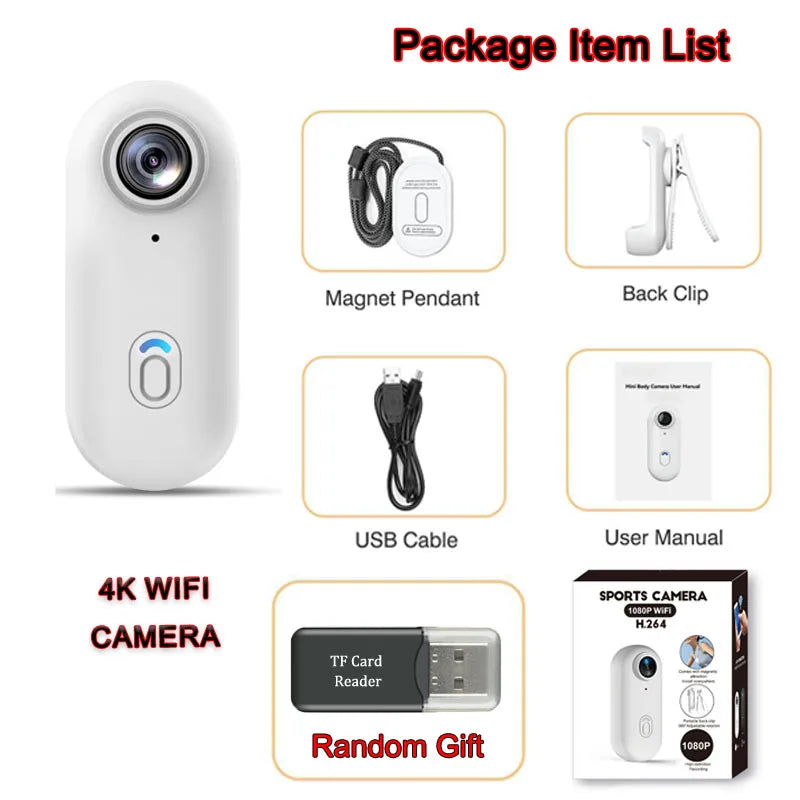 Mini Vlog / Action Camera 4K HD με Wi-Fi – Ultra Compact Body Cam για Sports, Travel & POV