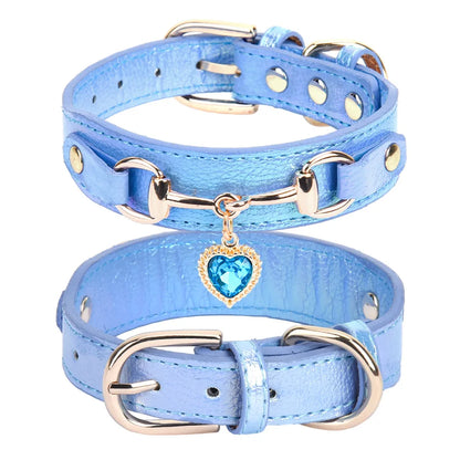 💎🐶 Shiny Rhinestone Pet Collar – Κομψό Δερμάτινο Περιλαίμιο με LOVE Design ✨❤️ Στυλ, λάμψη και άνεση για τη μικρή σου σταρ!
