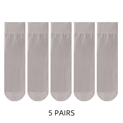 🧦✨ Σετ Διάφανα Κρυστάλλινα Καλτσάκια – Ultra Thin & Anti-Hook ✨🧦 5–20 Ζευγάρια Καλοκαιρινές Γυναικείες Κάλτσες | Crystal Silk Nylon Ankle Socks