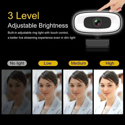 🎥✨ Full HD 4K/2K/1080P Webcam – Με Wide-Angle Φακό & Μικρόφωνο 🎤💻