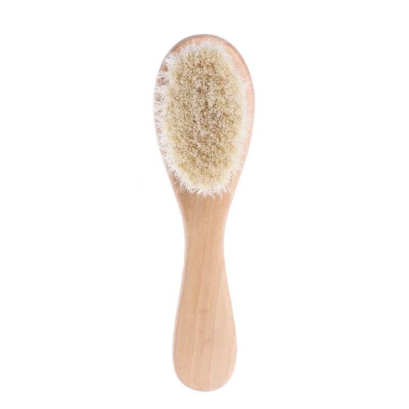🍼✨ Baby Beech Wood Brush & Comb 🚀 (Με Μαλακό Μαλλί – Για Νεογέννητα)