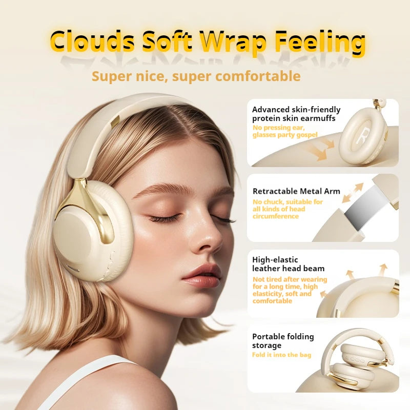 🎧 ANC Noise Reduction Bluetooth 5.4 Headphones – 100 Ώρες Αναπαραγωγή, 360° Ήχος & Ενσωματωμένο Μικρόφωνο | Ασύρματα & Ενσύρματα Over-Ear Ακουστικά