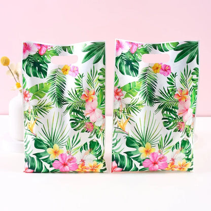🌺 Χαβανέζικες Τσάντες Δώρων με Χερούλι – 10/20/50pcs | Hawaii Luau Tropical Beach Party Favor Bags για Γενέθλια & Εκδηλώσεις