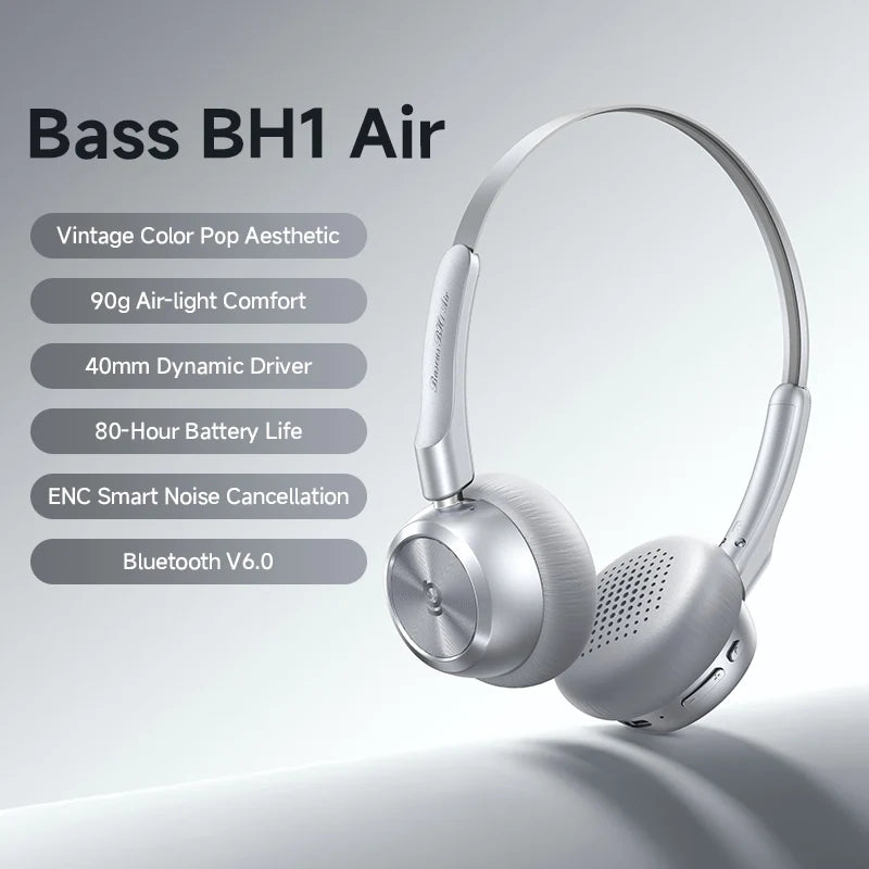 Baseus BH1 Air Wireless Headphones με Bluetooth 6.0, ENC Noise Cancellation & 80h Αυτονομία