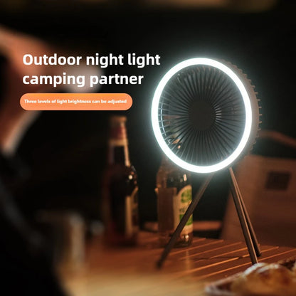 🌀🔋 Φορητός Ανεμιστήρας Camping με LED & Power Bank – 2 σε 1 για Δροσιά & Φωτισμό! 🔋🌀  Rechargeable Camping Fan with LED & Power Bank