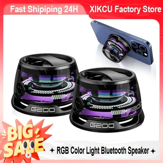 🔊✨ XIKCU G200 Portable Bluetooth Speaker – Mini Ηχείο με RGB Φωτισμό & Μαγνητική Στήριξη 🎶