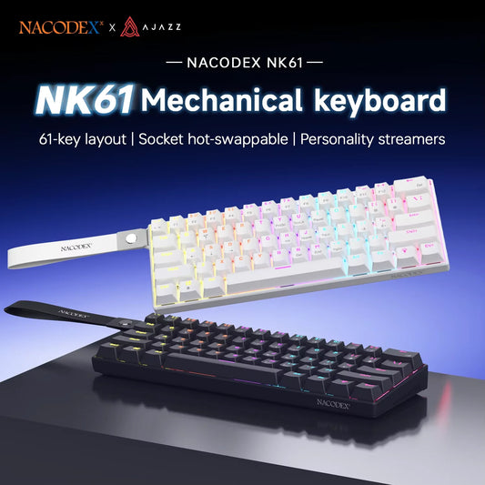 ⌨️🔥 AJAZZ NK61 Wired Gaming Mechanical Keyboard – 60% RGB (61 Keys) 🎮✨