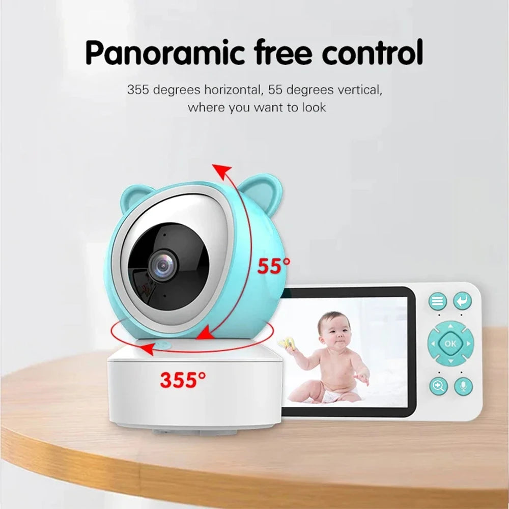 👶📷 5" Tuya Smart WiFi Baby Monitor – Κάμερα Παρακολούθησης Μωρού με 1080P Ανάλυση, Νυχτερινή Όραση, Ανίχνευση Κίνησης & Ειδοποιήσεις Cry Detection 🌙