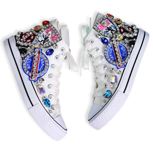💎👟 Γυναικεία Canvas Sneakers με Διαμάντια – Χειροποίητα & Μοναδικά 👟💎