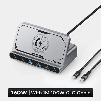 160W USB Charging Station – Ασύρματη Φόρτιση & GaN PD/PPS Fast Charger