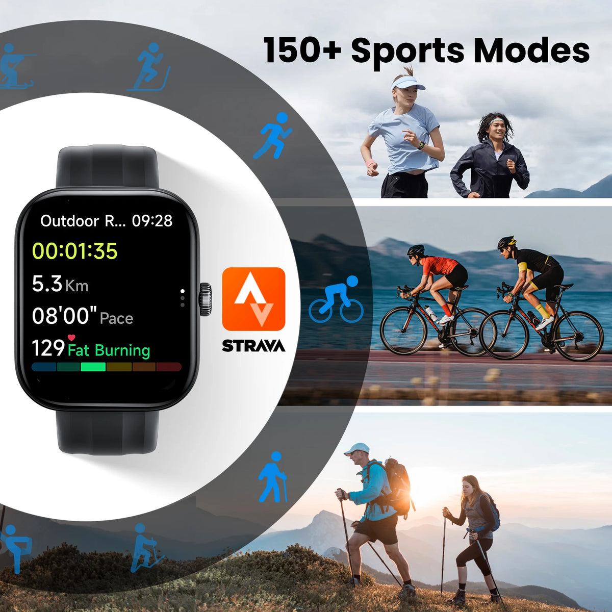 HAYLOU Watch Faro Smartwatch 2.01" – Bluetooth Κλήσεις, 150+ Αθλητικές Λειτουργίες, 12 Ημέρες Μπαταρία & 1ATM