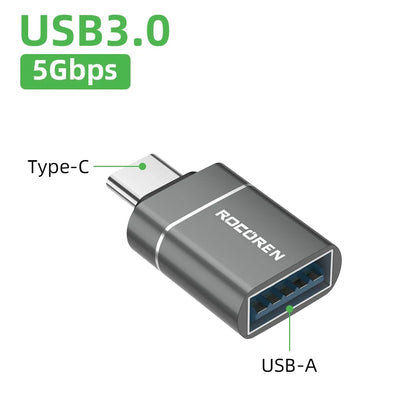 🔌✨ Rocoren USB-C OTG Adapter – Ταχύτατος Μετατροπέας USB-C σε USB 3.0 🎯