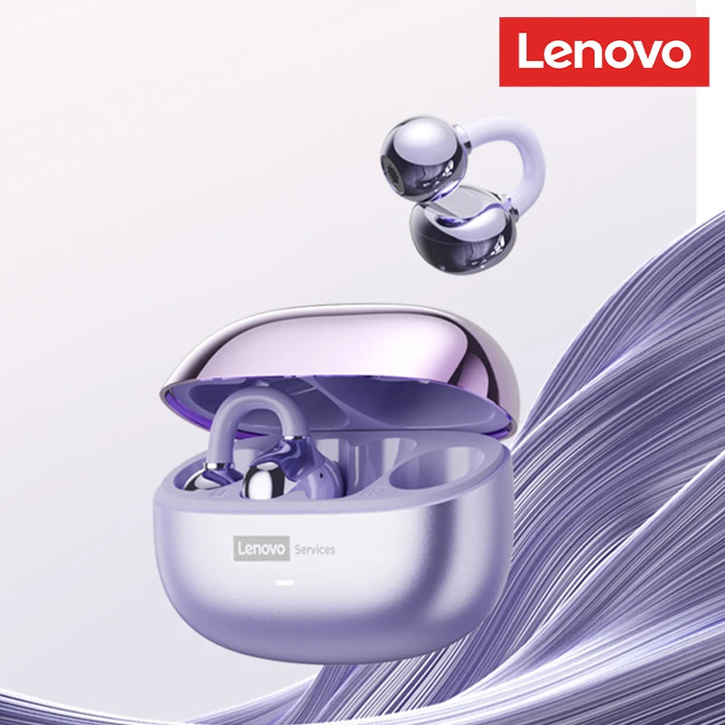 Lenovo LE302 OWS Bluetooth 6.0 – Wireless Ear Clip Headphones with Open-Ear Design & Up to 25 Hours Battery Life
