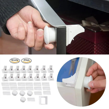 👶🔒 Baby Safety Lock – Αόρατη Μαγνητική Κλειδαριά για Συρτάρια & Ντουλάπια 🎯