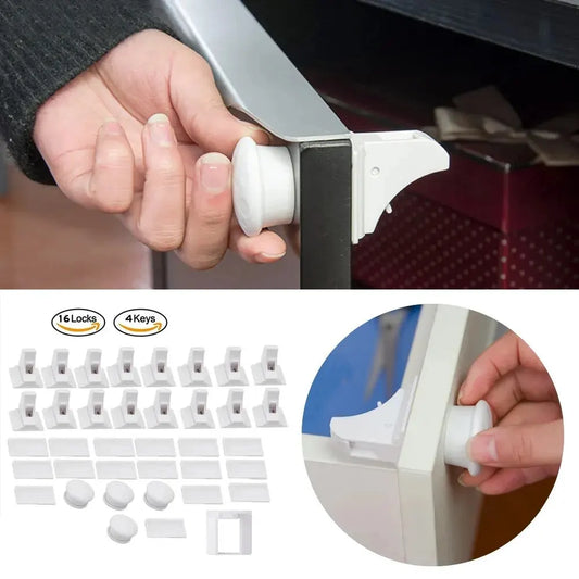 👶🔒 Baby Safety Lock – Αόρατη Μαγνητική Κλειδαριά για Συρτάρια & Ντουλάπια 🎯