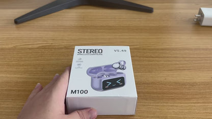 🎧 M100 – Ασύρματα Bluetooth Ακουστικά Μεταφραστής με Οθόνη Αφής & ANC