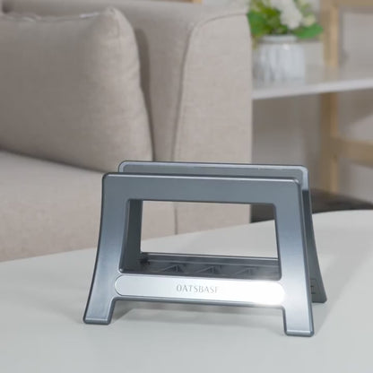 💻📐 Oatsbasf Vertical Laptop Stand – Κάθετη Βάση με Σιλικόνη & Heat Dissipation 🎯