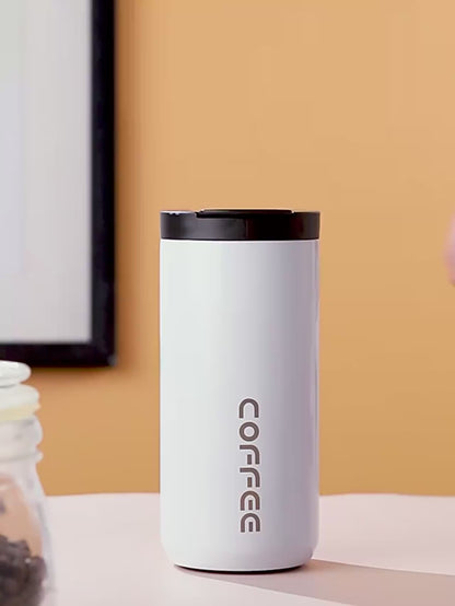 ☕ 400ML Ανοξείδωτο Θερμός Καφέ – Leakproof Car Vacuum Flask 🚗🔥❄️