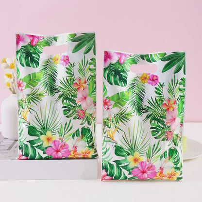 🌺 Χαβανέζικες Τσάντες Δώρων με Χερούλι – 10/20/50pcs | Hawaii Luau Tropical Beach Party Favor Bags για Γενέθλια & Εκδηλώσεις