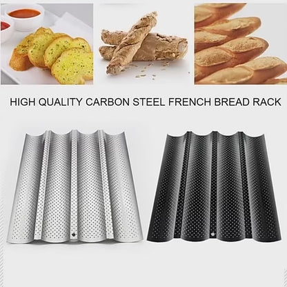 🥖 Αντικολλητική Διάτρητη Φόρμα Ψωμιού & Μπαγκέτας – Carbon Steel | 2/3/4 Θέσεων για Γαλλικό Ψωμί & Τοστ