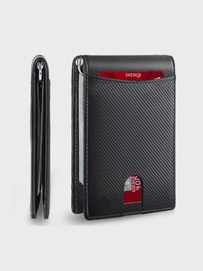 👛🕴️ Ανδρικό Slim Πορτοφόλι – Συνθετικό Δέρμα, RFID Blocking & Money Clip 💳💵