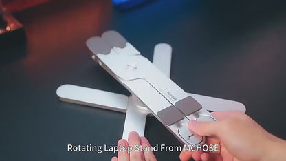 💻🔄 Foldable 360° Rotating Laptop Stand – Αλουμινένια Αναδιπλούμενη Βάση με Ψύξη 🎯