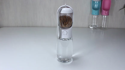 Portable Pet Water Bottle 🐾💧 | 2-in-1 Food & Water Container 🥣 | For Dogs & Cats 🐶🐱 | Travel Feeder 🚗🌿
