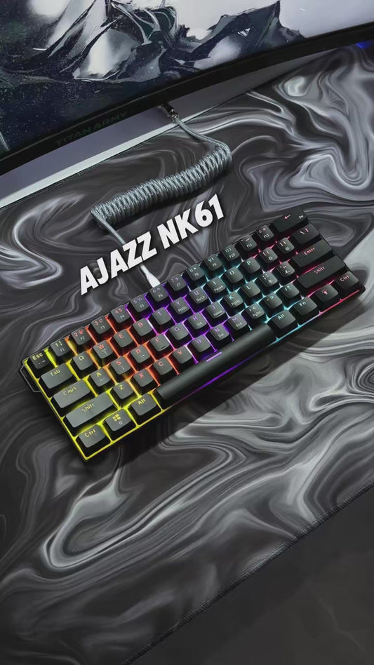 ⌨️🔥 AJAZZ NK61 Wired Gaming Mechanical Keyboard – 60% RGB (61 Keys) 🎮✨