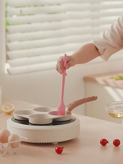 🍳 Τηγάνι Maifan Stone με 4 Θέσεις & Καπάκι – Αντικολλητικό για Αυγά, Pancakes & Πρωινά | Κατάλληλο για Αέριο & Επαγωγικές Εστίες