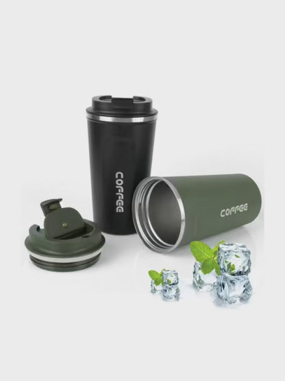 🌡️ Thermo Café Mug 380ml/510ml | Διπλή Μόνωση Ανοξείδωτο Θερμός | Καφές, Τσάι & Ροφήματα On-the-Go