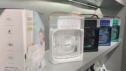 ❄️💨 3 σε 1 Φορητό Air Cooler – Ανεμιστήρας, Υγραντήρας & LED Night Light! 💨❄️  Portable Humidifier Fan Air Conditioner