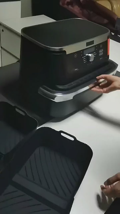 🍕 Σιλικόνη Δίσκος Air Fryer για Ninja AF500 – Αντικολλητικό & Επαναχρησιμοποιήσιμο Liner Basket | Ιδανικό για Pizza, Grill & Baking